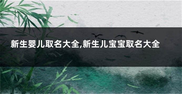 新生婴儿取名大全,新生儿宝宝取名大全