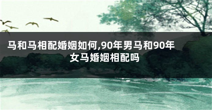 马和马相配婚姻如何,90年男马和90年女马婚姻相配吗