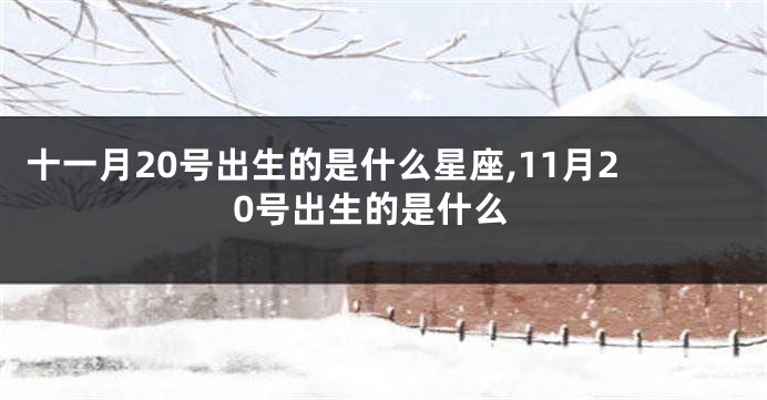 十一月20号出生的是什么星座,11月20号出生的是什么