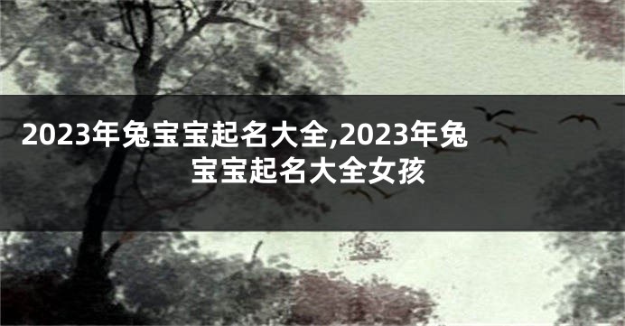 2023年兔宝宝起名大全,2023年兔宝宝起名大全女孩