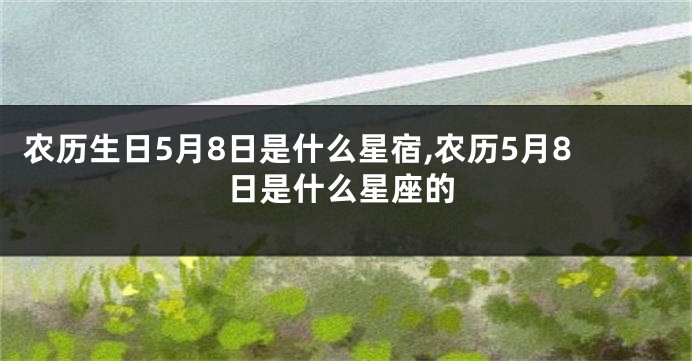 农历生日5月8日是什么星宿,农历5月8日是什么星座的