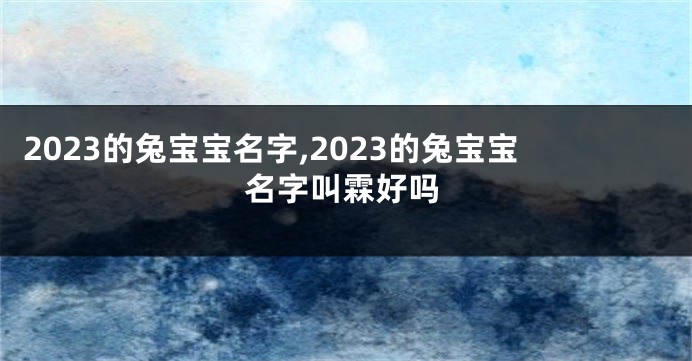 2023的兔宝宝名字,2023的兔宝宝名字叫霖好吗