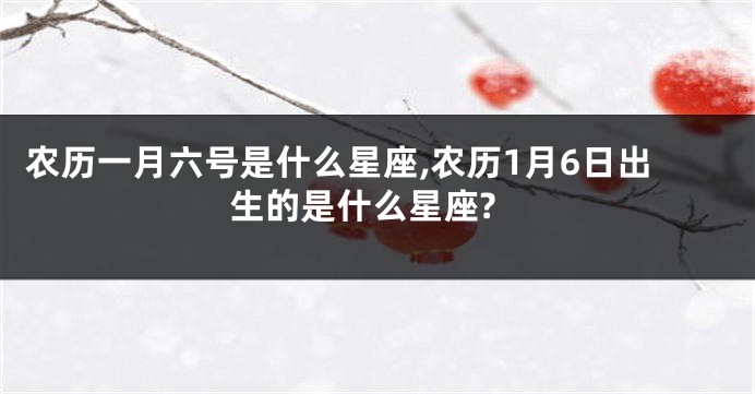 农历一月六号是什么星座,农历1月6日出生的是什么星座?