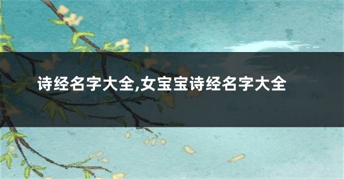 诗经名字大全,女宝宝诗经名字大全