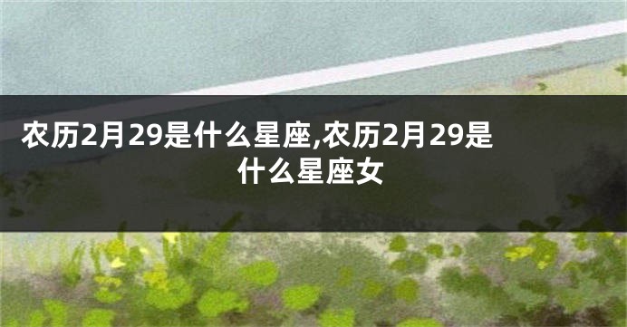 农历2月29是什么星座,农历2月29是什么星座女