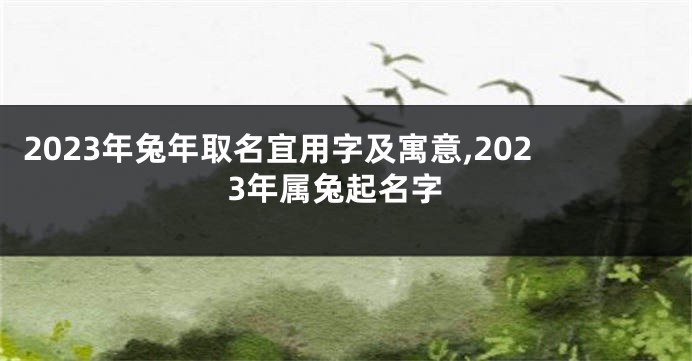 2023年兔年取名宜用字及寓意,2023年属兔起名字