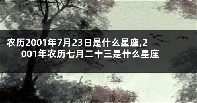 农历2001年7月23日是什么星座,2001年农历七月二十三是什么星座