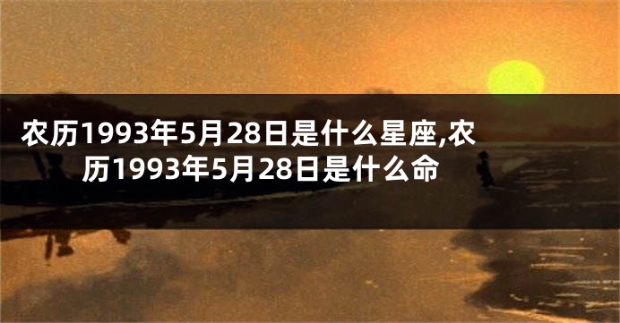 农历1993年5月28日是什么星座,农历1993年5月28日是什么命