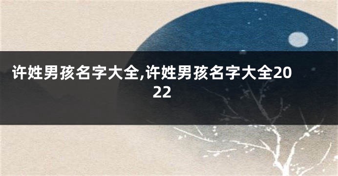 许姓男孩名字大全,许姓男孩名字大全2022