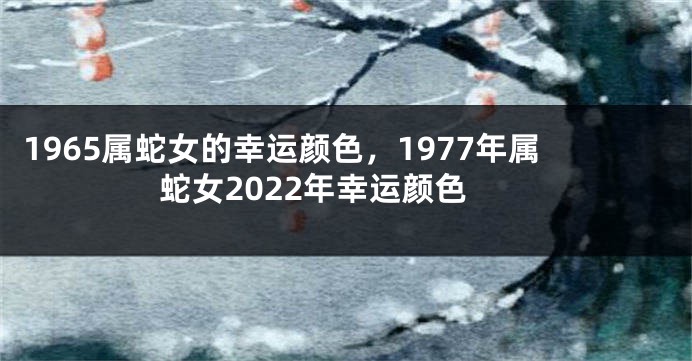 1965属蛇女的幸运颜色，1977年属蛇女2022年幸运颜色