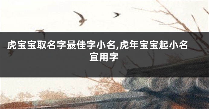 虎宝宝取名字最佳字小名,虎年宝宝起小名宜用字