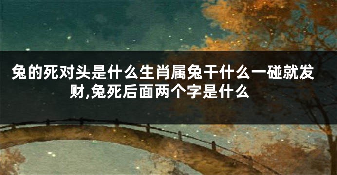 兔的死对头是什么生肖属兔干什么一碰就发财,兔死后面两个字是什么