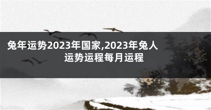 兔年运势2023年国家,2023年兔人运势运程每月运程