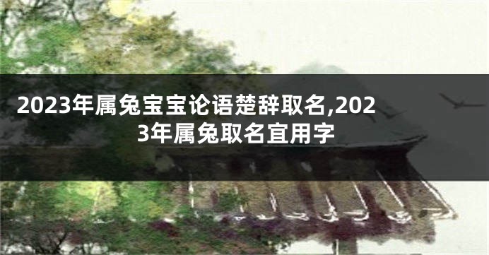 2023年属兔宝宝论语楚辞取名,2023年属兔取名宜用字