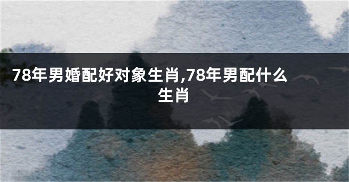 78年男婚配好对象生肖,78年男配什么生肖