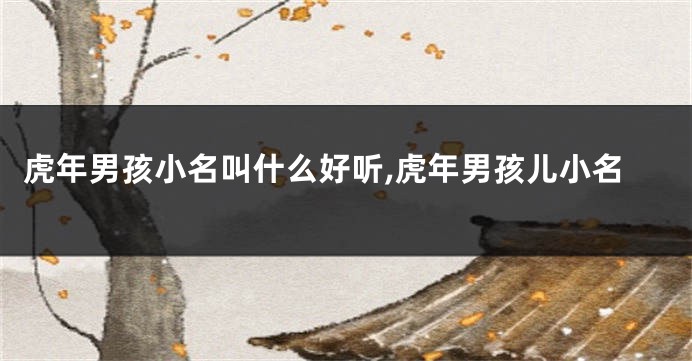 虎年男孩小名叫什么好听,虎年男孩儿小名