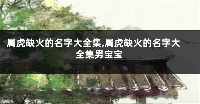 属虎缺火的名字大全集,属虎缺火的名字大全集男宝宝