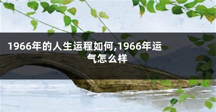 1966年的人生运程如何,1966年运气怎么样