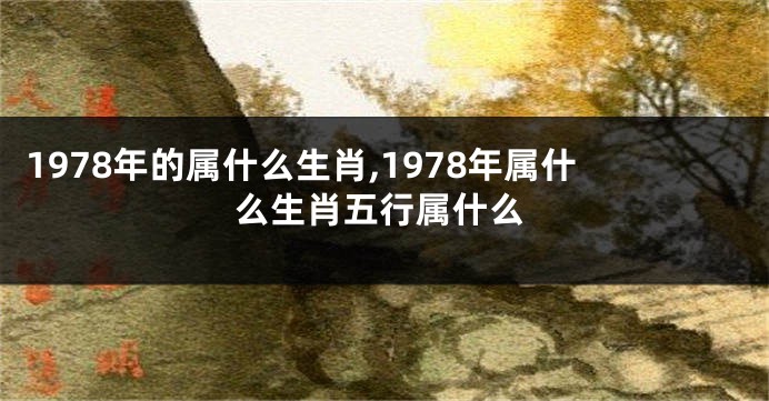 1978年的属什么生肖,1978年属什么生肖五行属什么