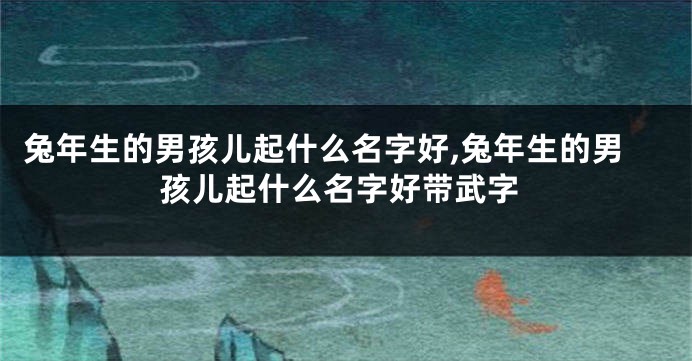 兔年生的男孩儿起什么名字好,兔年生的男孩儿起什么名字好带武字