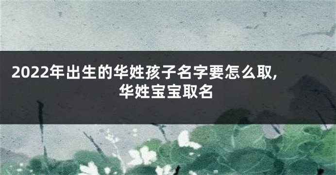 2022年出生的华姓孩子名字要怎么取,华姓宝宝取名