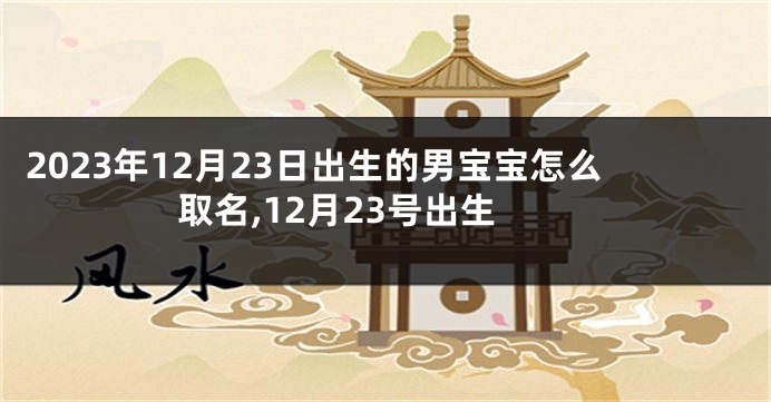 2023年12月23日出生的男宝宝怎么取名,12月23号出生