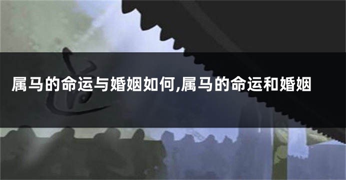 属马的命运与婚姻如何,属马的命运和婚姻