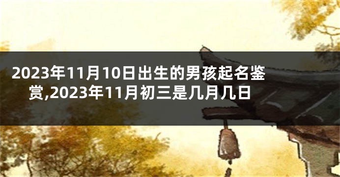 2023年11月10日出生的男孩起名鉴赏,2023年11月初三是几月几日