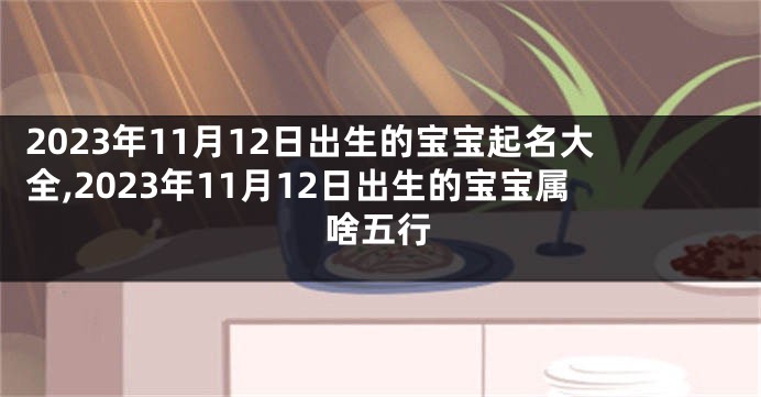 2023年11月12日出生的宝宝起名大全,2023年11月12日出生的宝宝属啥五行