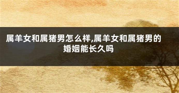 属羊女和属猪男怎么样,属羊女和属猪男的婚姻能长久吗