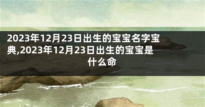 2023年12月23日出生的宝宝名字宝典,2023年12月23日出生的宝宝是什么命