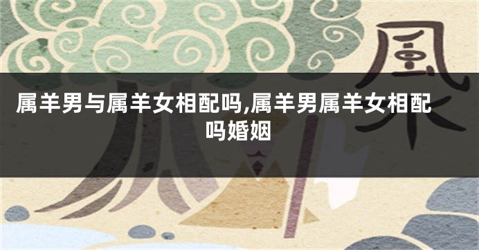 属羊男与属羊女相配吗,属羊男属羊女相配吗婚姻
