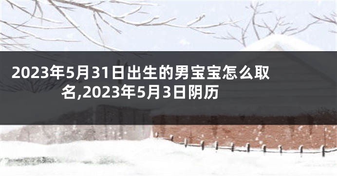 2023年5月31日出生的男宝宝怎么取名,2023年5月3日阴历