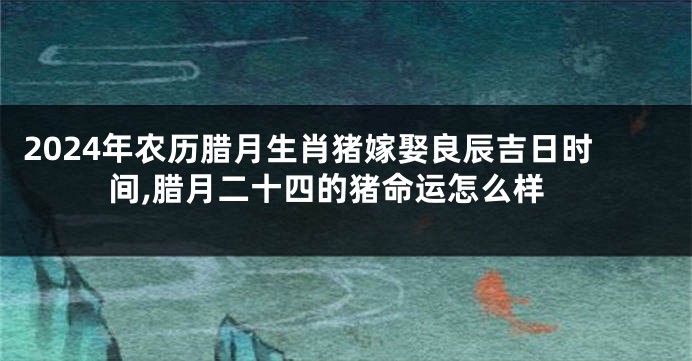 2024年农历腊月生肖猪嫁娶良辰吉日时间,腊月二十四的猪命运怎么样