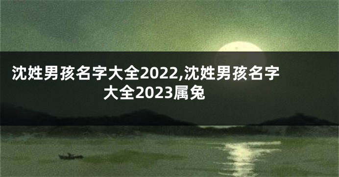 沈姓男孩名字大全2022,沈姓男孩名字大全2023属兔