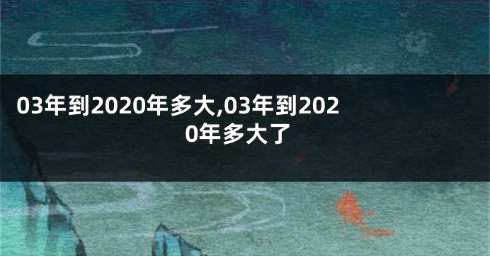 03年到2020年多大,03年到2020年多大了