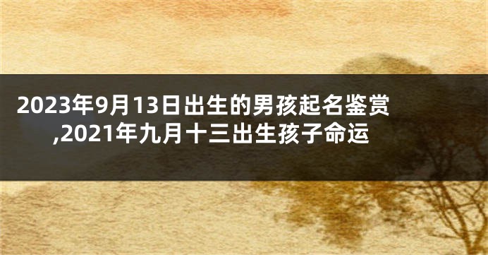 2023年9月13日出生的男孩起名鉴赏,2021年九月十三出生孩子命运
