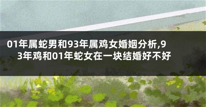 01年属蛇男和93年属鸡女婚姻分析,93年鸡和01年蛇女在一块结婚好不好