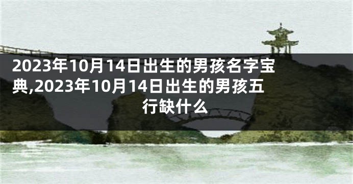 2023年10月14日出生的男孩名字宝典,2023年10月14日出生的男孩五行缺什么