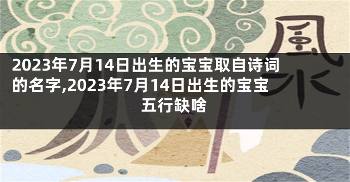2023年7月14日出生的宝宝取自诗词的名字,2023年7月14日出生的宝宝五行缺啥