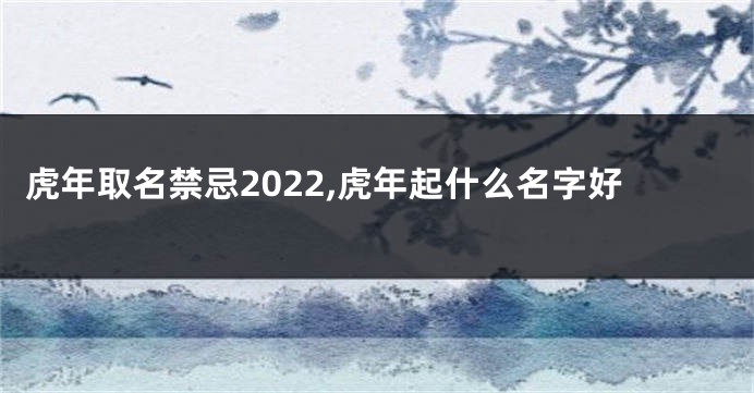 虎年取名禁忌2022,虎年起什么名字好