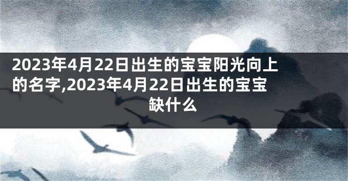 2023年4月22日出生的宝宝阳光向上的名字,2023年4月22日出生的宝宝缺什么