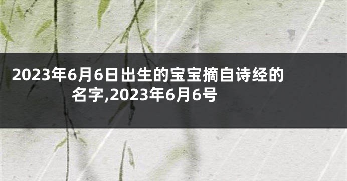 2023年6月6日出生的宝宝摘自诗经的名字,2023年6月6号
