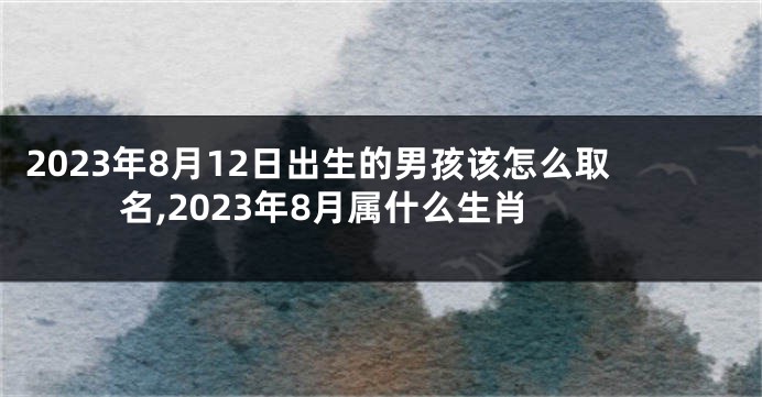 2023年8月12日出生的男孩该怎么取名,2023年8月属什么生肖