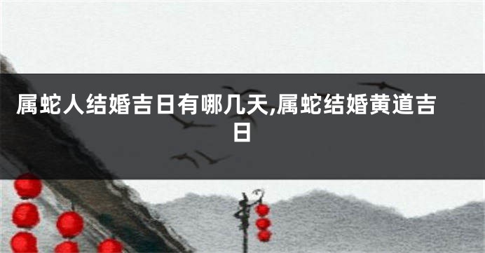 属蛇人结婚吉日有哪几天,属蛇结婚黄道吉日