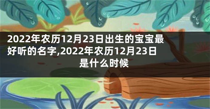 2022年农历12月23日出生的宝宝最好听的名字,2022年农历12月23日是什么时候