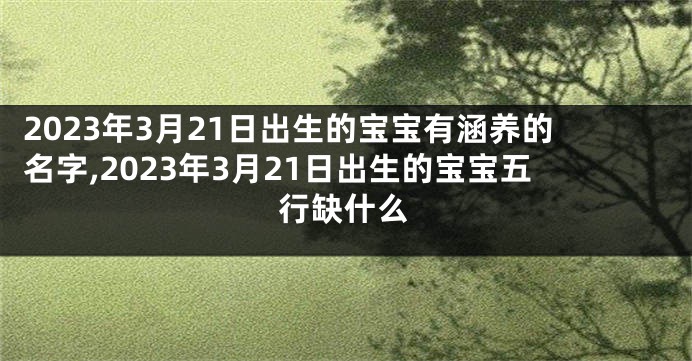 2023年3月21日出生的宝宝有涵养的名字,2023年3月21日出生的宝宝五行缺什么