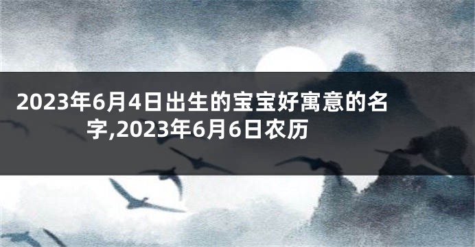 2023年6月4日出生的宝宝好寓意的名字,2023年6月6日农历