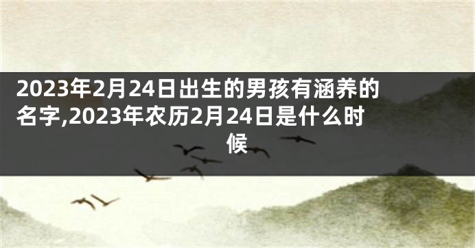 2023年2月24日出生的男孩有涵养的名字,2023年农历2月24日是什么时候