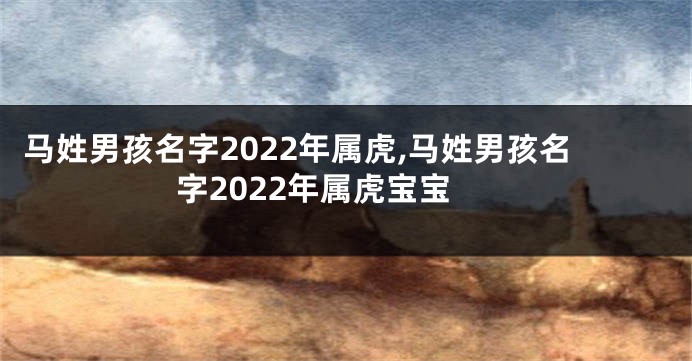 马姓男孩名字2022年属虎,马姓男孩名字2022年属虎宝宝